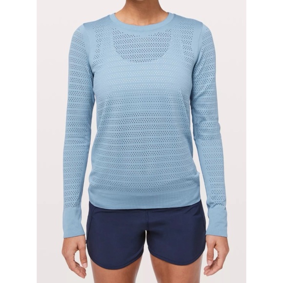lululemon athletica Tops - LULULEMON Cascade Blue Breeze By Long Sleeve Top